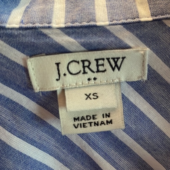 XS J. Crew Button Down Striped Blue Cotton Blouse 💙 - Picture 6 of 9
